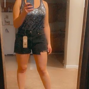 NWT Black high waist jean shorts
